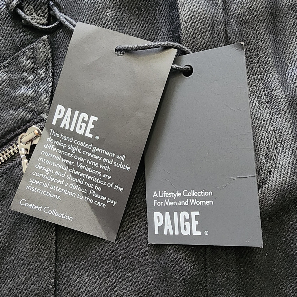 Paige Women's Aideen Mini Skirt Size 24 Black Onyx‎ coating NWT - Picture 11 of 13